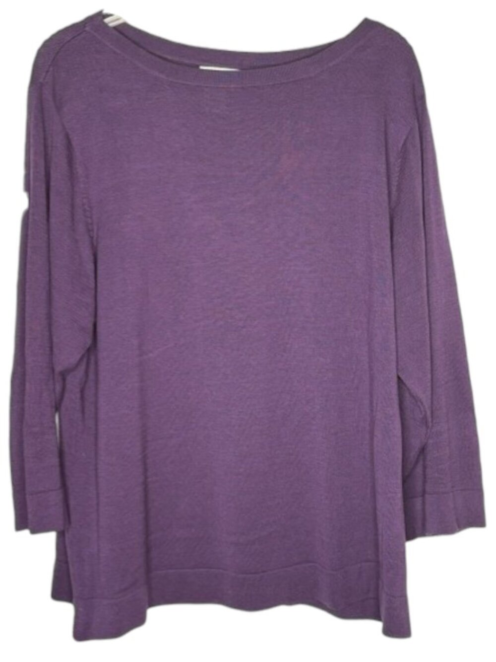 Coldwater Creek 70% Silk/30% Cotton Wide Neckline Sweater - Mulberry - 1X